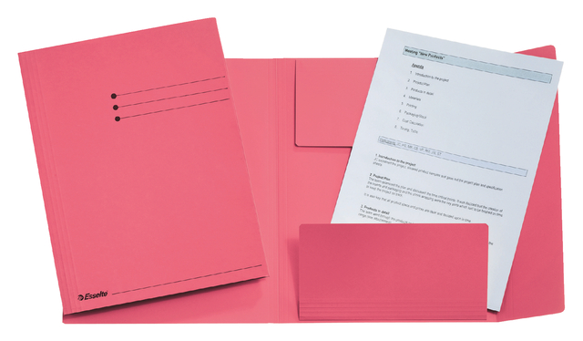 3-flap A4 folder Esselte manilla 275gr pink