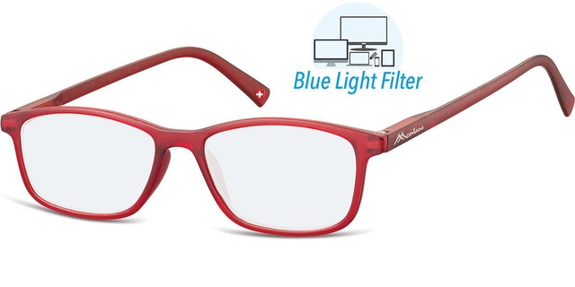 Leesbril  Montana +2.00 dpt blue light filter rood