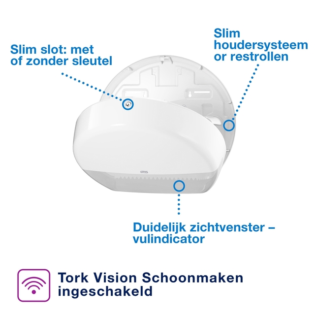 Toilet paper dispenser Tork Jumbo T1 Elevation white 554000