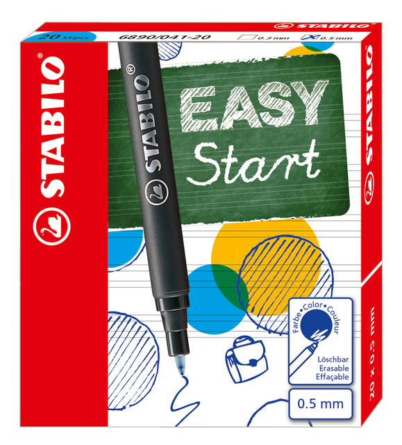 Rollerpenvulling STABILO Easyoriginal fijn blauw doosje à 20 stuk