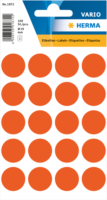 Multi-purpose labels ø 19mm red 100 pcs