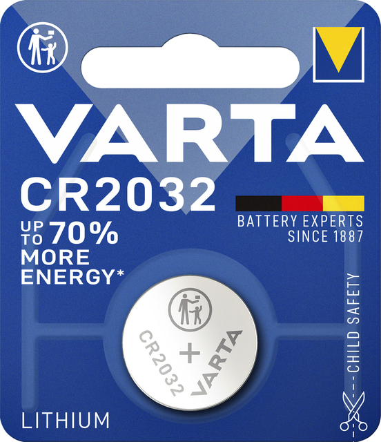 Batterij Varta knoopcel CR2032 lithium blister à 1stu