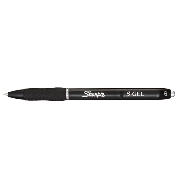 Gelschrijver Sharpie S-gel medium zwart blister à 3 stuk