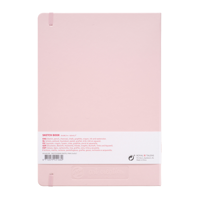 Schetsboek Talens Art Creation 80 witte vellen 140gr 210x300mm roze